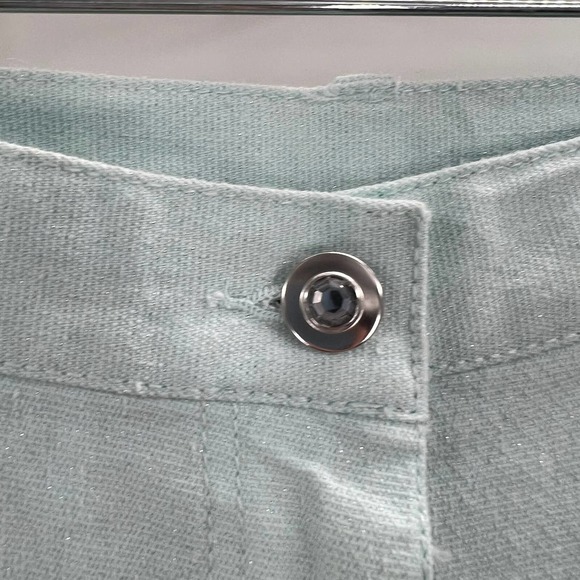 Hearts Of Palm Animal Magnetism 2017 Aqua Jeweled Capri Pants NWT Women's 8 - Picture 7 of 10